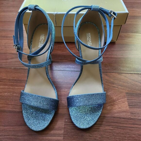 MICHAEL Michael Kors Blue Astrid Glitter Sandal 10 NIB - Picture 6 of 8